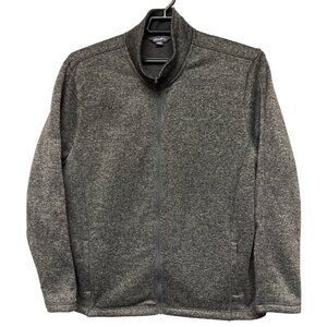 Eddie Bauer Women's Grey Full Zip Fleece Long Sleeve Jacket XXL Outdoors Pockets